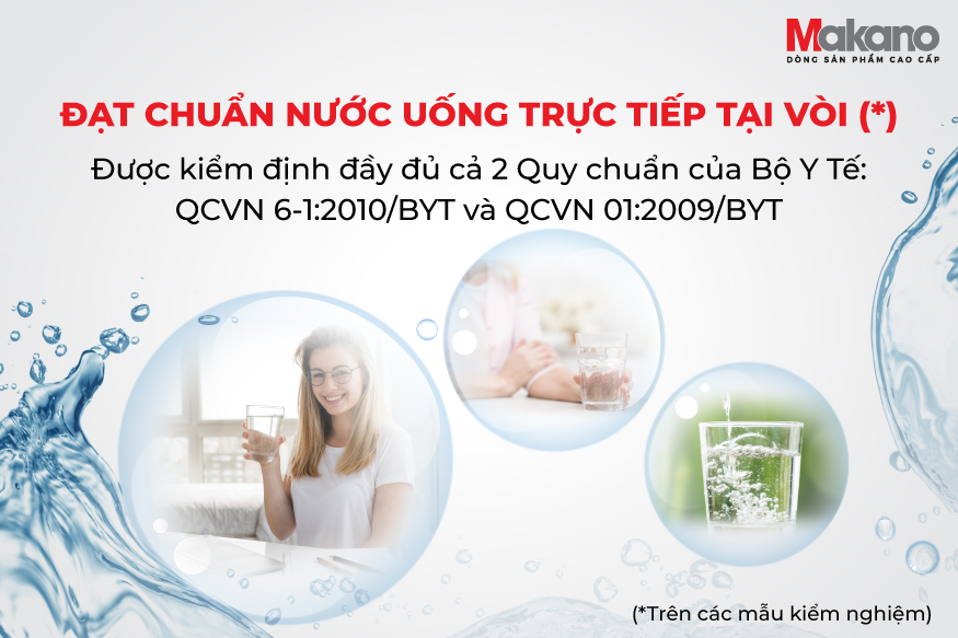 Máy lọc nước RO Makano MKW-43010I đạt chuẩn nước uống trực tiếp